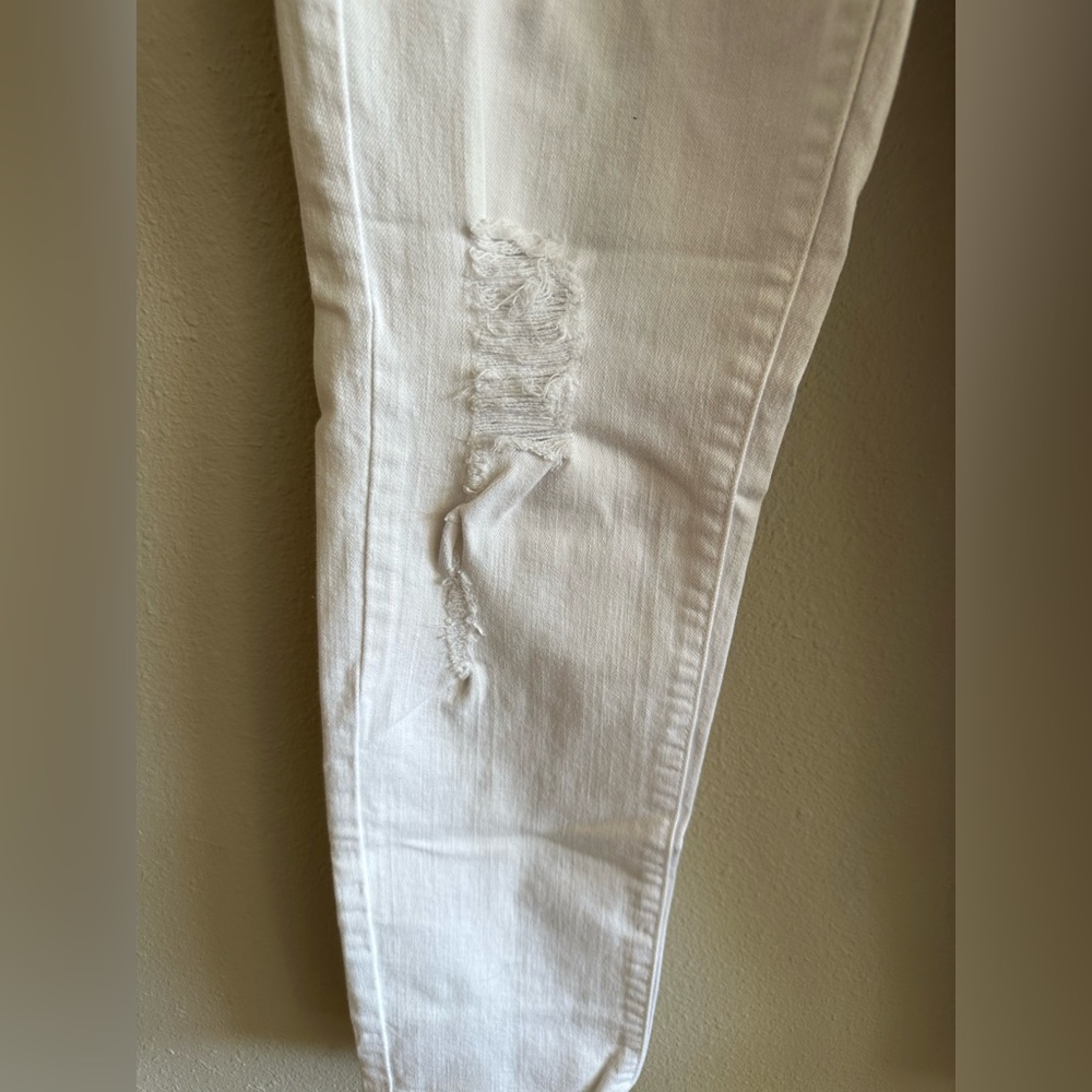 A1 - #6 White distressed straight leg jeans size 28 by Just Black - JBD - Picture 4 of 7